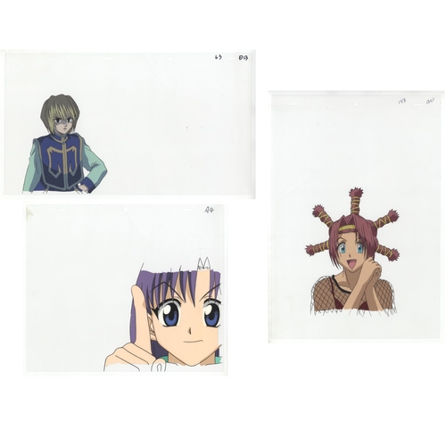 229 - Set of 3  cels:
Character(s): Kurapika / Menchi
Series: Hunter x Hunter
Studio: Nippon Animation
Dat... 