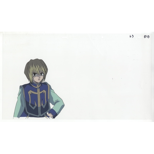 229 - Set of 3  cels:
Character(s): Kurapika / Menchi
Series: Hunter x Hunter
Studio: Nippon Animation
Dat... 