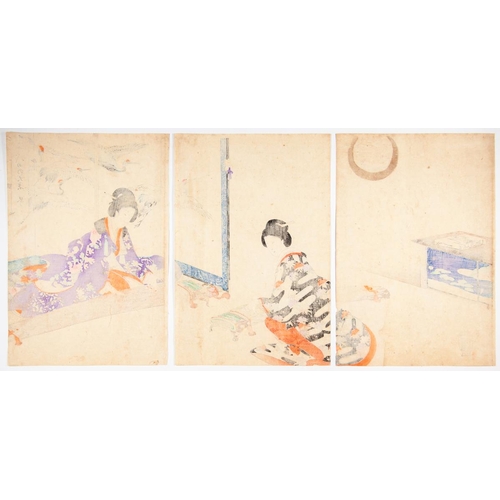 51 - Artist: Chikanobu Yoshu (1838-1912)
Title: Playing Koto
Series: Court Ladies of the Chiyoda Palace
P... 