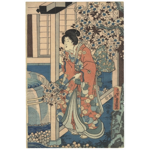 54 - Artist: Toyokuni III Utagawa (1786 - 1864)
Title: Prince Genji
Publisher: Tsutaya Juzaburo
Date: c. ... 