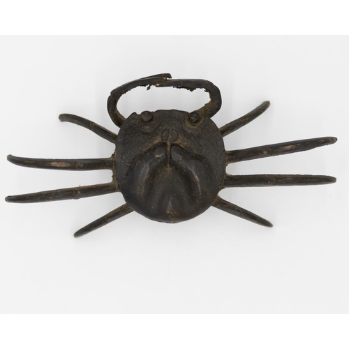 59 - * Three Bronze Crabs
Date: Meiji (1868-1912)
Size: (1) 4.5 x 14 x 7, (2) 5 x 16.5 x 8, (3) 6 x 19 x ... 