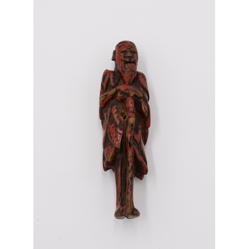 67 - * Wooden netsuke
Date: Edo (1603-1868)
Size:  8.5 x 2.5 x 2 cm
Condition: Wear consistent with age.
... 