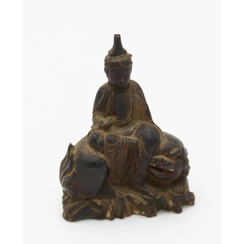 68 - * Wooden Buddha Figure
Date: Edo (1603-1868)
Size: 7.5 x 5.5 x 2.7 cm
Condition: Wear and staining c... 