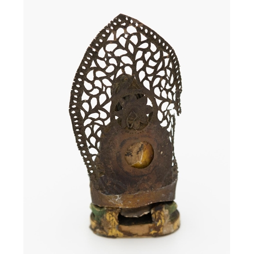 70 - * Wooden Buddha Figure
Date: Edo (1603-1868)
Size: 8.5 x 4.5 x 2.3 cm
Condition: Some loss and crack... 