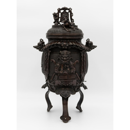 74 - * Bronze Incense Burner designing the King of the Underworld (Enma Daiou)
Date: late 19th century
Si... 