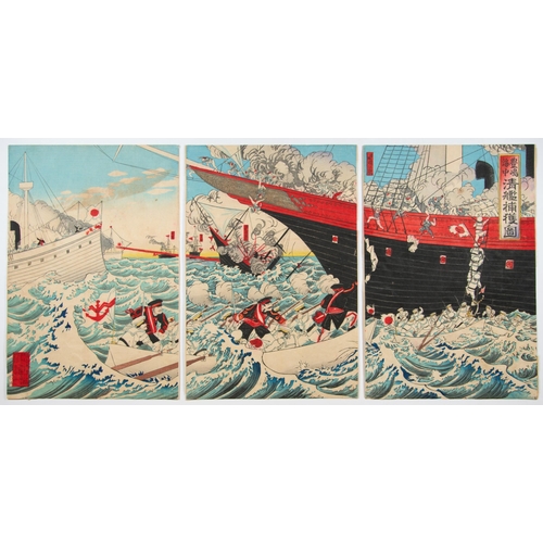 78 - Artist: Unsigned
Title: Capture of the Chinese Fleet off Pungdo
Series title: First Sino-Japanese Wa... 