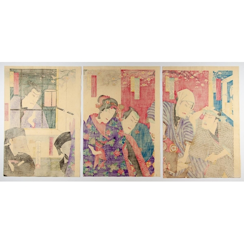 89 - Set of 2 Prints:

Artist: Kunichika Toyohara (1835-1900)
Title: Kabuki Play 