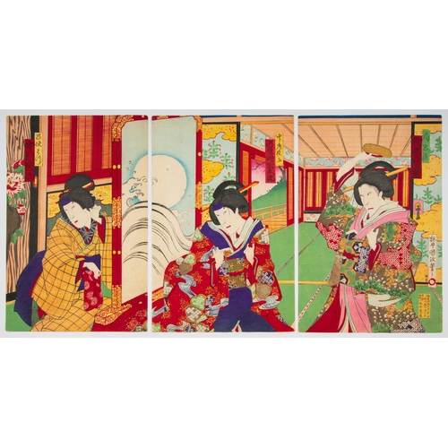 90 - Set of 2 prints:

Artist: Kunimasa Baido (1848-1920) / Kunichika Toyohara (1835-1900)
Title: Kabuki ... 