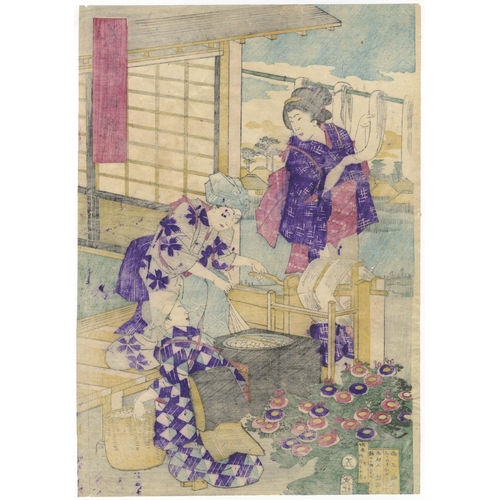 48 - Set of 2:
Artist: Yoshiharu Utagawa (1828-1888) / Chikanobu Yoshu (1838-1912)
Title: Illustration of... 