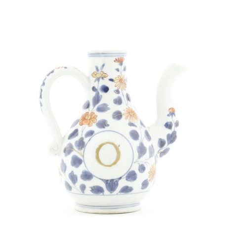 97 - Title: Imari Oil Ewer
Date: Early 18th Century
Dimensions: 11.5 x 13.5 cm
Condition: Wear consistent... 