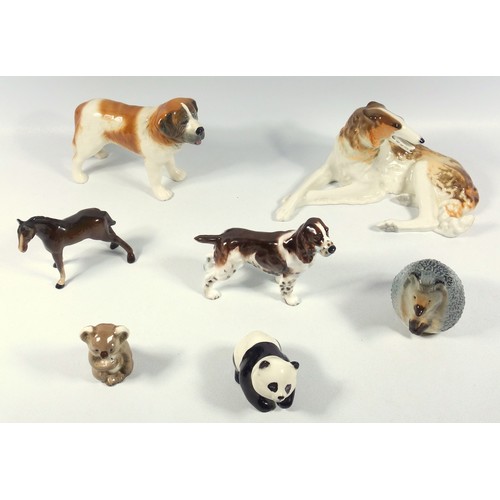 178 - 1930’S Doulton figure of a spaniel, numbered 2517, Panda and group of other Beswick animals, Russian... 