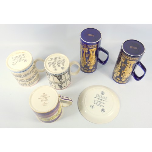 183 - Wedgwood from the designs of Eric Ravillious Queen Elizabeth Golden Jubilee Mug, other Wedgwood incl... 