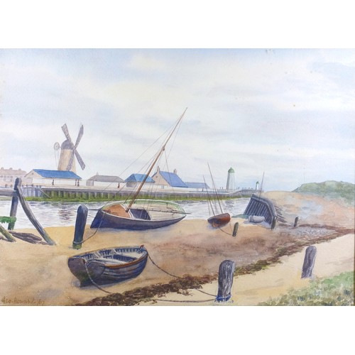 102 - George Howard, harbour scenes with boats, signed and dated ’07, watercolours, 25 x 34.5cm (a pair)