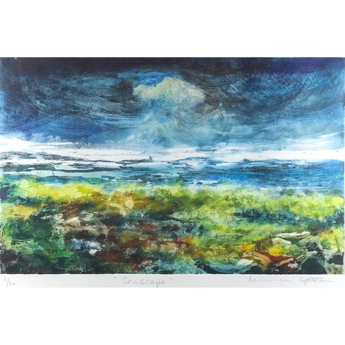 119 - Monica Epstein, “Seascape”, 11/20, signed and inscribed in pencil in the margin, coloured etching , ... 