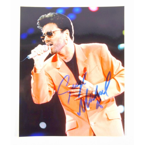 141 - Autographs - George Michael, colour photo, signed, 25.3 x 20.4 and Frank Sinatra, coloured photo, si... 