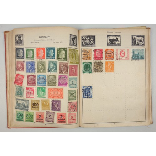 34 - A large collection of stamps, contained in five albums and some loose examples, including a broad co... 