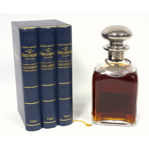181 - Hennessey Cognac Library decanter, with vintage cognac, case in the form of a three books, 70 cl, 40... 