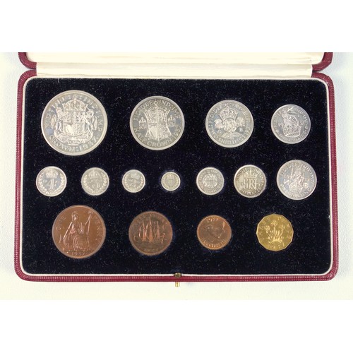 1 - George V specimen set of coins, Crown to Maundy penny., 1937, (15), cased