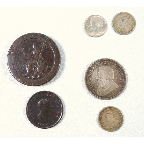 3 - Victoria Crown, 1900, 1/2 Crown, 1894, shillings, 1825, 1887, 1891, 3d's (13), South African 1/2 Cro... 