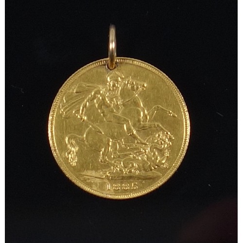 6 - Victoria Sovereign pendant, with ring suspender, 1885