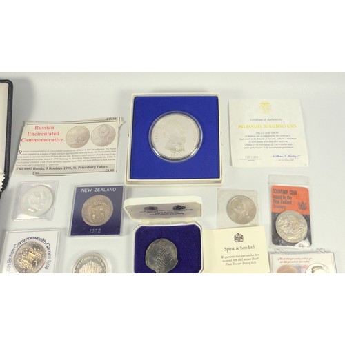 42 - Franklin Mint Panama Simon Bolivar silver proof 20 Balboas, 1974, 131 grs, with C of A, in capsule, ... 