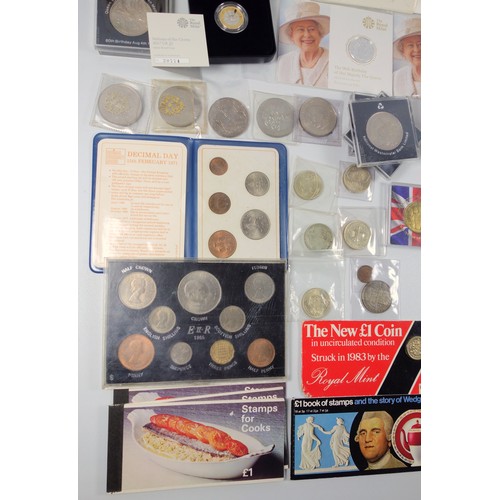 56 - Elizabeth II 90th birthday silver £20 coins, 2016, in unopened packets (2), £5’s, 1990, £2’s, 1986 (... 