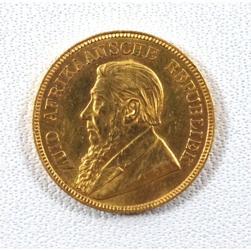 69 - South Africa 22ct gold Paul Kruger pond, 1892, double shaft, n.e.f., ob. scratch in hair, tiny and s... 