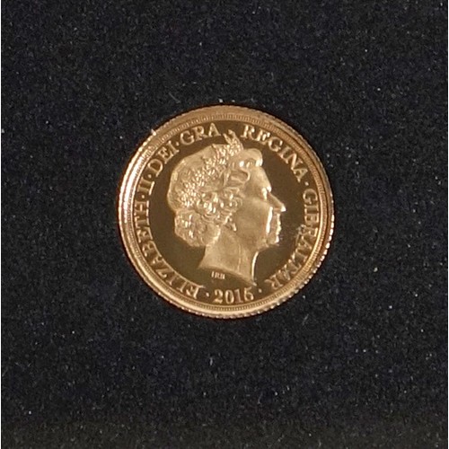 74 - Elizabeth II Gibraltar ¼ sovereign, 2015, in capsule and De-Luxe case (2)