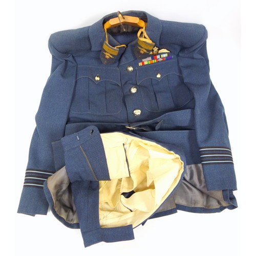 95 - RAF Wing Commander’s uniform by Gieves Ltd with ribbons, 1 with oak leaf (mentioned in dispatches), ... 