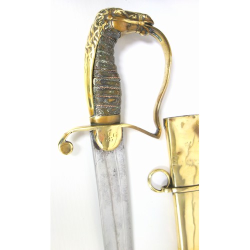 98 - Antique 1796 pattern Dragoon Guards light cavalry officer’s sword with a curved steel blade, 71.8cm ... 