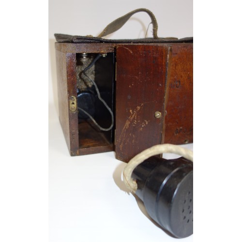 101 - First World War GPO No 110, Mark 234 Magneto field telephone stamped C18/234, with a later TMC bakel... 