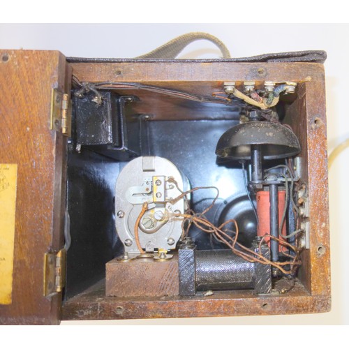 101 - First World War GPO No 110, Mark 234 Magneto field telephone stamped C18/234, with a later TMC bakel... 