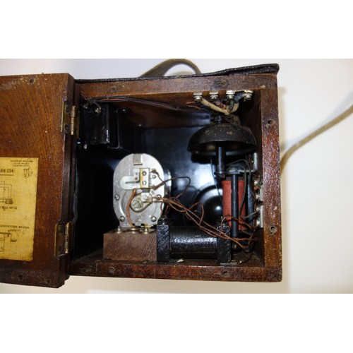 101 - First World War GPO No 110, Mark 234 Magneto field telephone stamped C18/234, with a later TMC bakel... 