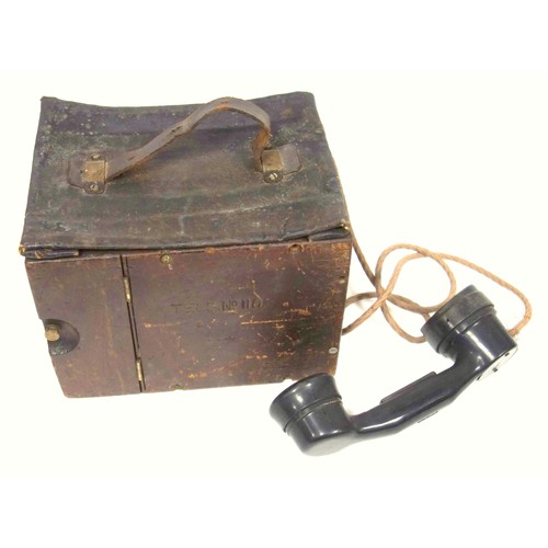 102 - First World War GPO No 110, Mark 234 Magneto field telephone stamped C18/234, with a later TMC bakel... 