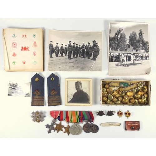 103 - Group of 7 WWII medals comprising the MBE, 1939-45 and African Stars, Defence and War medals, Genera... 