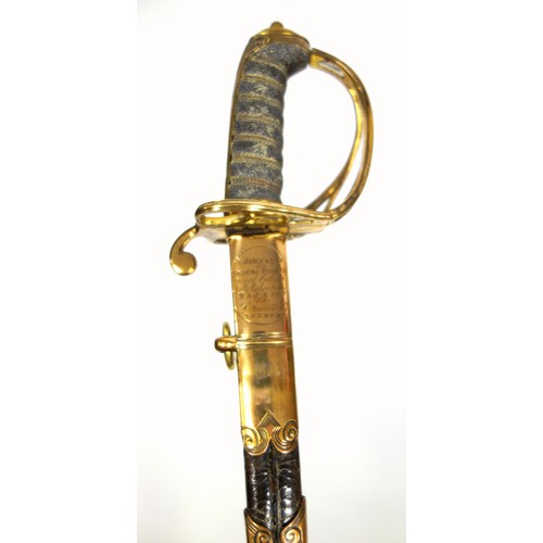 106 - George IV officer's sword by R Johnston, late Bland & Foster, Sword Cutler & Belt Maker to His Majes... 