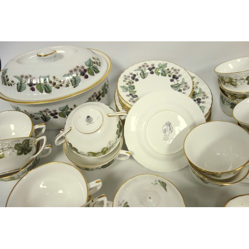 173 - Royal Worcester bone china Wild Hop part dinner and tea service comprising 8 consommé cups and 8 sau... 