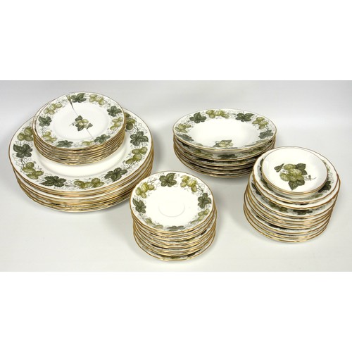 173 - Royal Worcester bone china Wild Hop part dinner and tea service comprising 8 consommé cups and 8 sau... 