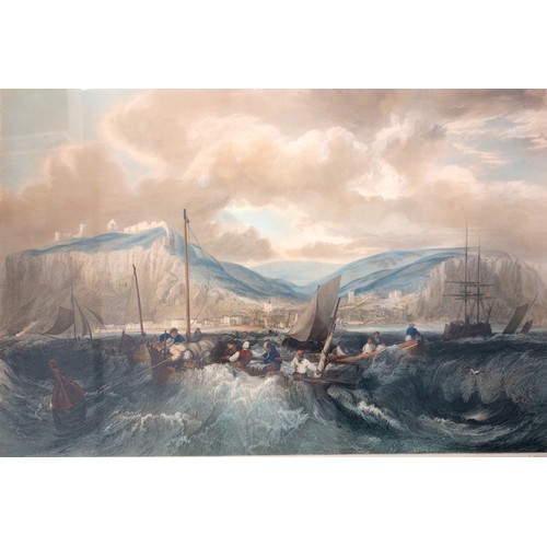 227 - R Wallis, after JMW Turner, Hastings, engraving in colour published 1851 by Gambert & Co, plate size... 