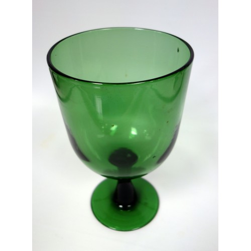 267 - Large green glass goblet, H 32.7cm