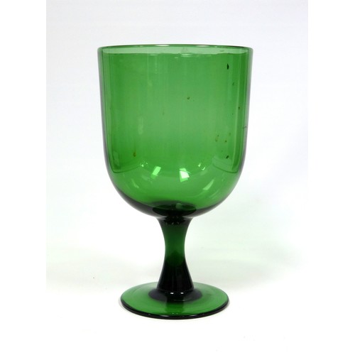 267 - Large green glass goblet, H 32.7cm