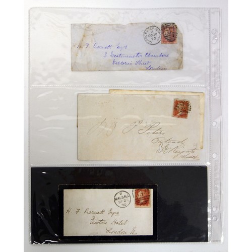 273 - 12 Victoria stamped envelopes including one with a two penny blue, dated 1854 (12)