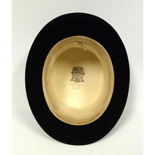 282 - Black silk top hat by Lincoln Bennett & Co, Burlington Gardens, Old Bond Street, London, retailed by... 