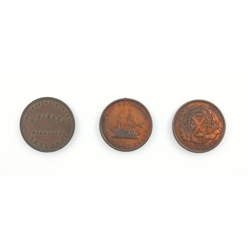 2 - Australia copper token, R Parker, ironmonger, Moorabool Street, Geelong, v.f., slight edge knocks, C... 