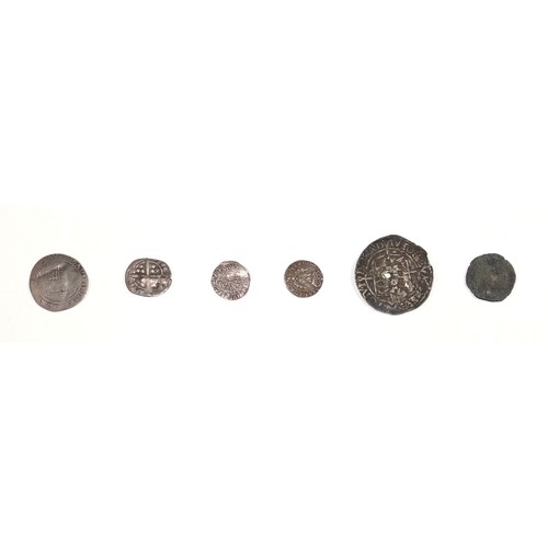 39 - Edward III penny, Elizabeth I 6d, 1561, with Zeeland countermark, contemporary forgery of a shilling... 