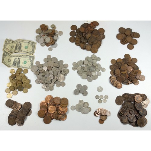 45 - Pre 1947 shillings (16), 6d’s (50), 3d’s (5) (£2.31), pre 1920 silver coins (38), post 1946, silver ... 