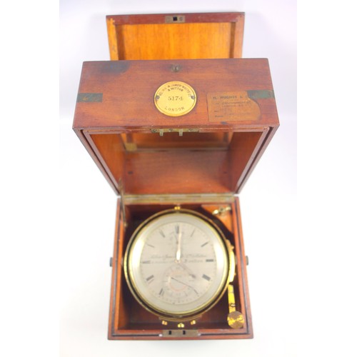 47 - George V mahogany 8 day marine chronometer, by Kelvin, White and Hutton Ltd., from the British India... 