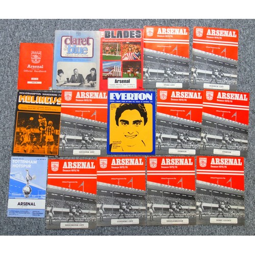 90 - Arsenal Football Club Home and Away Programmes from the 1975-76 season. (33)