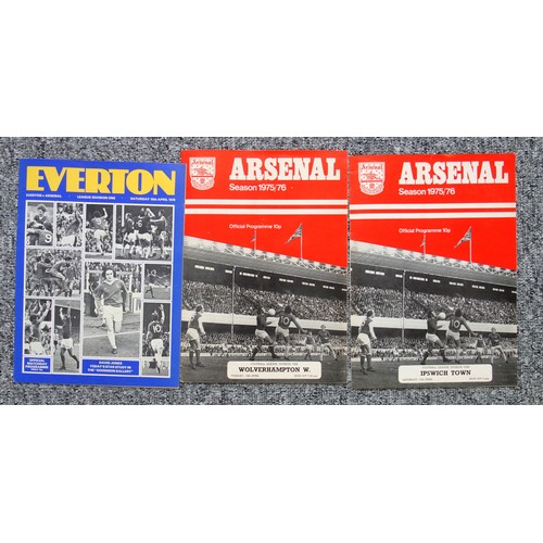 90 - Arsenal Football Club Home and Away Programmes from the 1975-76 season. (33)