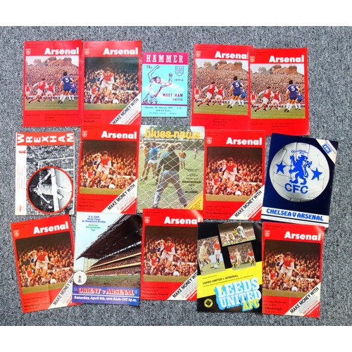 92 - Arsenal Football Club Home and Away Programmes from the 1977-78 season. (46)